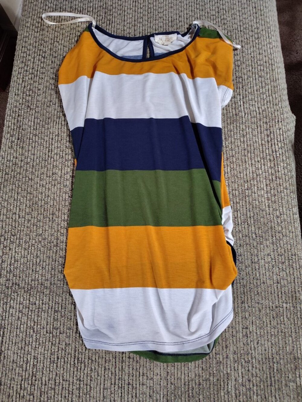 SWEET WANDERER Multi Color Block Stripe Maternity Dressy Blouse Size Large L